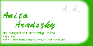 anita aradszky business card